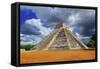 Chichen Itza Kukulkan Mayan Pyramid Dramatic Sky Mexico Yucatan-holbox-Framed Stretched Canvas