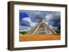 Chichen Itza Kukulkan Mayan Pyramid Dramatic Sky Mexico Yucatan-holbox-Framed Photographic Print