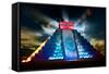 Chichen Itza Mayan Pyramid Night View-Subbotina Anna-Framed Stretched Canvas