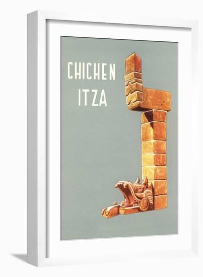 Chichen Itza, Mexican Travel Poster-null-Framed Art Print