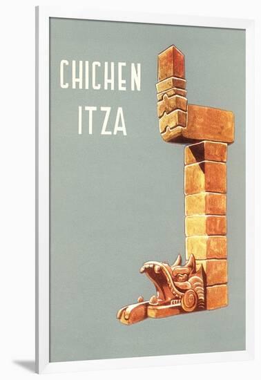 Chichen Itza, Mexican Travel Poster-null-Framed Art Print