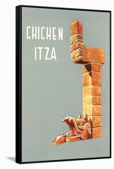 Chichen Itza, Mexican Travel Poster-null-Framed Stretched Canvas