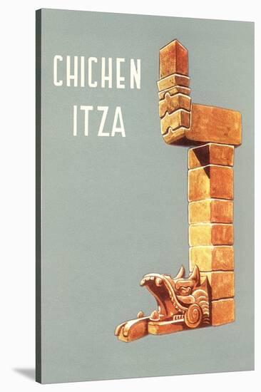 Chichen Itza, Mexican Travel Poster-null-Stretched Canvas