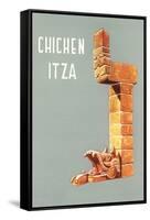 Chichen Itza, Mexican Travel Poster-null-Framed Stretched Canvas