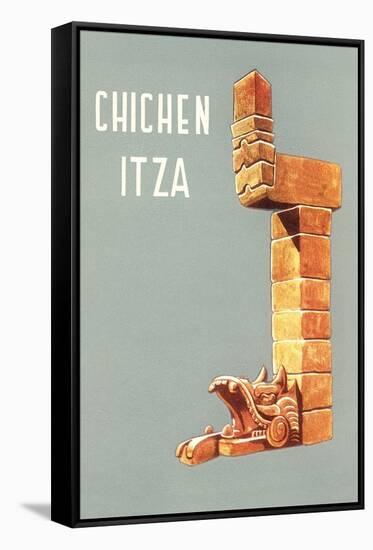 Chichen Itza, Mexican Travel Poster-null-Framed Stretched Canvas