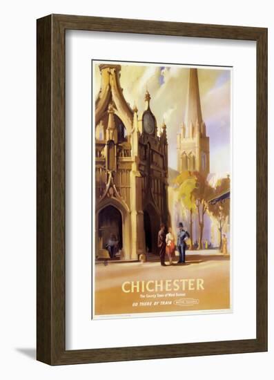 Chichester, West Sussex Clock Tower and Cathedral-null-Framed Art Print