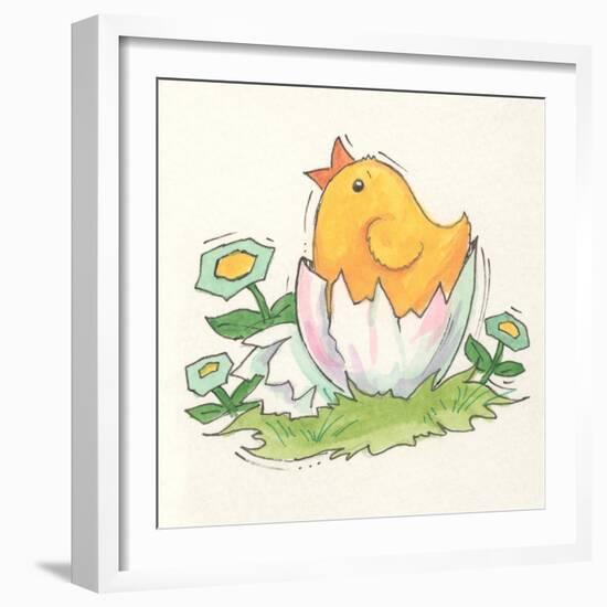 Chick with Egg-Beverly Johnston-Framed Giclee Print