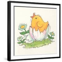 Chick with Egg-Beverly Johnston-Framed Premium Giclee Print