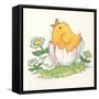 Chick with Egg-Beverly Johnston-Framed Stretched Canvas