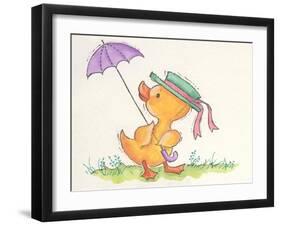 Chick with Umbrella-Beverly Johnston-Framed Giclee Print