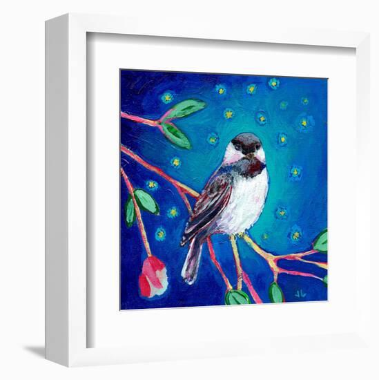 Chickadee at Night-Jennifer Lommers-Framed Art Print