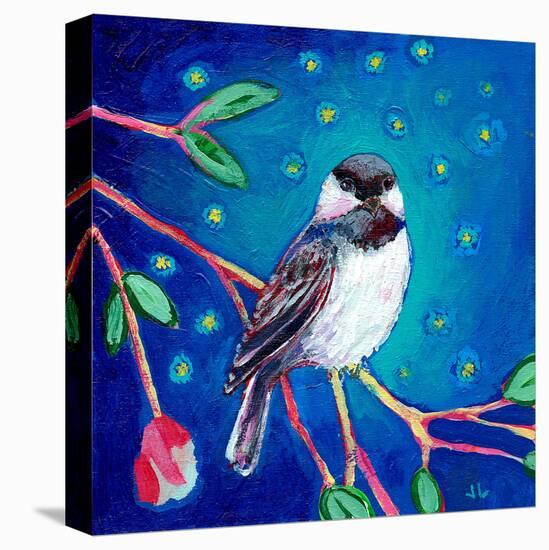 Chickadee at Night-Jennifer Lommers-Stretched Canvas