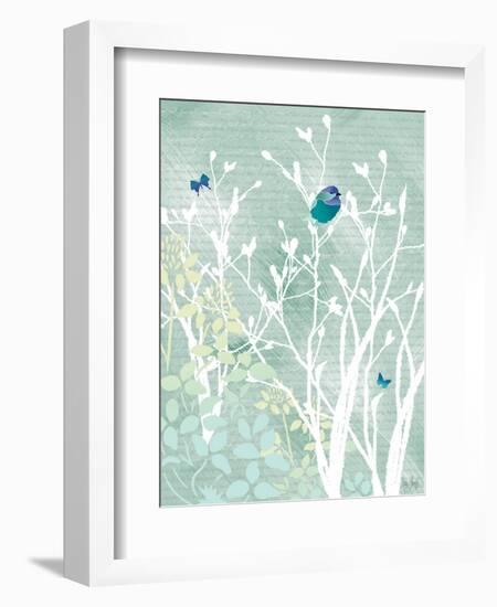 Chickadee on White Branches-Bee Sturgis-Framed Art Print