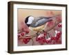 Chickadee with Berries-William Vanderdasson-Framed Giclee Print