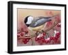 Chickadee with Berries-William Vanderdasson-Framed Giclee Print