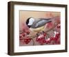 Chickadee with Berries-William Vanderdasson-Framed Giclee Print