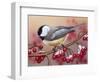 Chickadee with Berries-William Vanderdasson-Framed Giclee Print