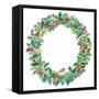 Chickadee Wreath-Lauren Wan-Framed Stretched Canvas