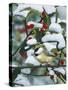 Chickadees and Holly Branch-William Vanderdasson-Stretched Canvas