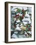 Chickadees and Holly Branch-William Vanderdasson-Framed Premium Giclee Print