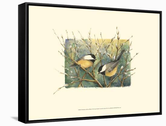 Chickadees and Pussy Willow-Janet Mandel-Framed Stretched Canvas