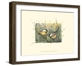 Chickadees and Pussy Willow-Janet Mandel-Framed Art Print