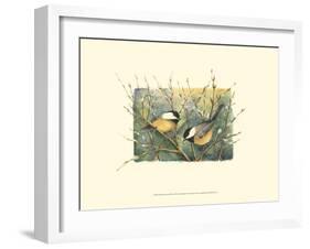 Chickadees and Pussy Willow-Janet Mandel-Framed Art Print