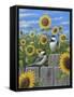 Chickadees and Sunflowers-Robert Wavra-Framed Stretched Canvas