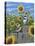 Chickadees and Sunflowers-Robert Wavra-Stretched Canvas