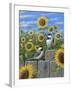 Chickadees and Sunflowers-Robert Wavra-Framed Giclee Print