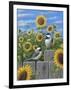 Chickadees and Sunflowers-Robert Wavra-Framed Giclee Print