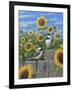 Chickadees and Sunflowers-Robert Wavra-Framed Giclee Print