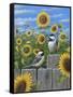 Chickadees and Sunflowers-Robert Wavra-Framed Stretched Canvas