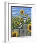 Chickadees and Sunflowers-Robert Wavra-Framed Giclee Print