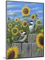 Chickadees and Sunflowers-Robert Wavra-Mounted Giclee Print