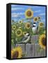 Chickadees and Sunflowers-Robert Wavra-Framed Stretched Canvas