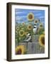 Chickadees and Sunflowers-Robert Wavra-Framed Giclee Print