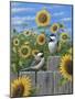 Chickadees and Sunflowers-Robert Wavra-Mounted Giclee Print