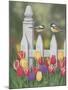 Chickadees and Tulips-William Vanderdasson-Mounted Giclee Print