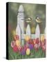 Chickadees and Tulips-William Vanderdasson-Stretched Canvas