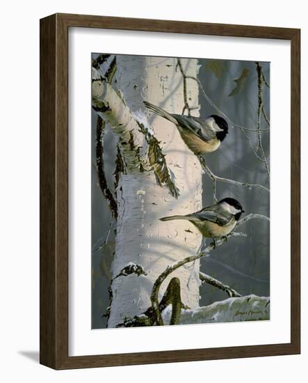 Chickadees at Dawn-Bruce Miller-Framed Giclee Print