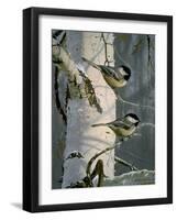 Chickadees at Dawn-Bruce Miller-Framed Giclee Print