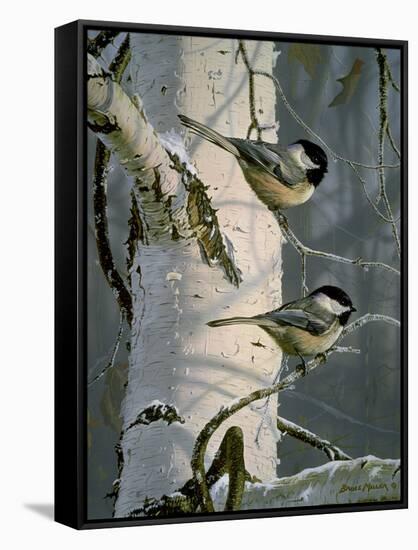 Chickadees at Dawn-Bruce Miller-Framed Stretched Canvas