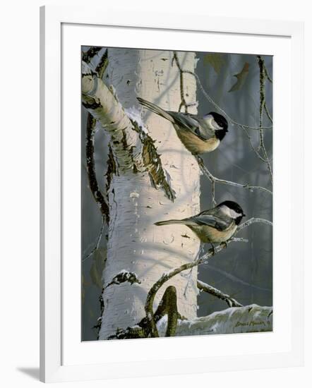 Chickadees at Dawn-Bruce Miller-Framed Giclee Print