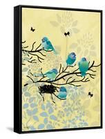 Chickadees with Nest-Bee Sturgis-Framed Stretched Canvas