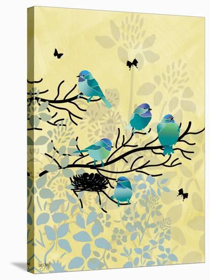 Chickadees with Nest-Bee Sturgis-Stretched Canvas