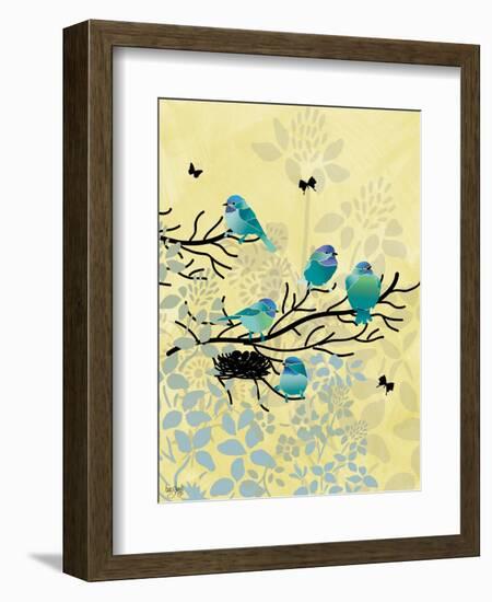 Chickadees with Nest-Bee Sturgis-Framed Art Print