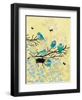 Chickadees with Nest-Bee Sturgis-Framed Art Print