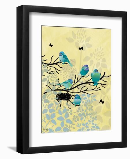 Chickadees with Nest-Bee Sturgis-Framed Art Print