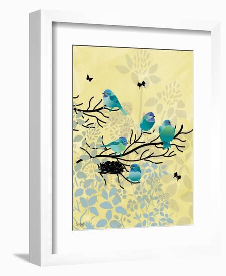 Chickadees with Nest-Bee Sturgis-Framed Art Print